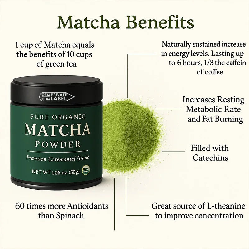 مسحوق ماتشا عضوي فاخر – طاقة رجال السعودية القوية طول اليوم + مضرب بامبو ياباني أصلي هدية مجانية!
